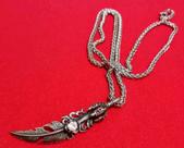 Corrente com Pingente em Aço Inox Garra Pena Pássaro