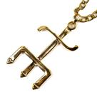 Corrente Com Pingente Exu Tridente Dourado 5,5 cm