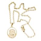 Corrente com Pingente Face de cristo Banhada 18k