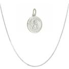Corrente Com Pingente Medalha Anjo Da Guarda Prata 925 Kl