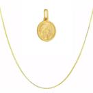 Corrente Com Pingente Medalha São Gabriel Ouro Amarelo 18 Kl