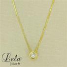 Corrente com pingente ponto de luz folheado em ouro 18k
