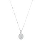 Corrente Com Pingente Santa Terezinha Oval Prata 925 Kl