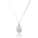 Corrente Com Pingente São Miguel Arcanjo Oval Prata 925 Kl