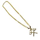 Corrente com Pingente Tridentes Pomba Gira e Exu 3,0 cm Dourado
