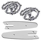 Corrente Com Sabre Kit 2 Uni Reposiçao Placa Guia 14 Dentes 4 Polegadas Resistente Multifuncional Corta Madeira Bambu Serra Serrinha Jardim Portatil