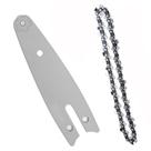Corrente Com Sabre Kit Mini Motosserra Placa Guia 14 Dentes 4 Polegadas Reposiçao Ferramenta Corte Bambu Madeira Serra Serrinha Portatil