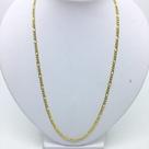 Corrente Cordão 3x1 Folheado A Ouro 18k Masculina 70cm 3mm