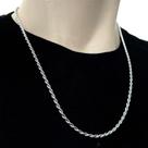 Corrente Cordão 4mm Baiano Prata fino Aço Inoxidavel 60mm Corrente Cordão 4mm Baiano Prata fino Aço Inoxidavel 60mm