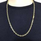 Corrente Cordão 6mm Banhado Ouro 18k Fecho Gaveta