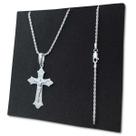 Corrente Cordão Baiano Pingente Crucifixo Prata 925 2mm 70cm