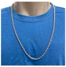 Corrente Cordão Colar Baiano Masculino Prata Aço Inox 316l