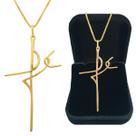 Corrente Cordão Colar Veneziana Masculino com Pingente Fé Crucifixo Cruz Semijoia Folheada a Ouro 18k