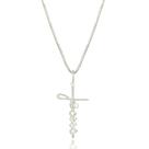 Corrente Cordão Curto 45 cm Com Pingente Jesus Cruz Grande