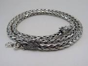 Corrente Cordão De Bali Trançada 6mm X 75cm Em Prata 925 Corrente Cordão De Bali Trançada 6mm X 75cm Em Prata 925