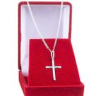 Corrente Cordão De Prata Masculino 925 Colar Piastrine 70cm Com Crucifixo