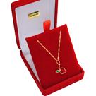 Corrente Cordão Feminino Ouro 18k Com Pingente Maçã 7mm