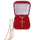 Corrente cordão infantil menino cruz crucifixo folheado