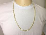 Corrente Cordáo Masculina 3 X 1 60cm 5mm Folheado Ouro 18k