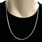 Corrente Cordão Masculina Laminada 2mm Aço Inoxidavel 60cm