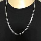 Corrente Cordão Masculina Prata Maciça 925 Elos Grumet 60cm