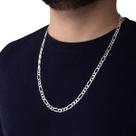 Corrente Cordão Masculino Modelo 3x1 De Prata 925 Italiana 60cm Maciça 5mm
