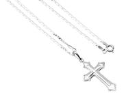 Corrente Cordão Masculino Pìastrine 70cm Pingente Crucifixo Prata 925