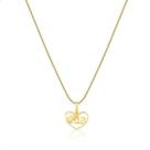Corrente Cordão Ouro 18k 45cm E Pingente Paz Ouro18k
