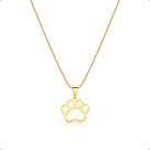 Corrente Cordão Ouro 18k 45cm + Pingente Patinha Pet