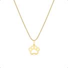 Corrente Cordão Ouro 18k 50cm Com Pingente Patinha