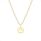 Corrente Cordão Ouro 18k 50cm E Pingente Patinha Pet