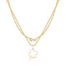 Corrente Cordão Ouro 18k Com Pingente Trevo 45cm