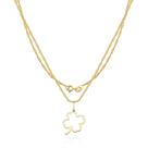 Corrente Cordão Ouro 18k Com Pingente Trevo 50cm