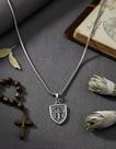 Corrente Cordão Pingente Arcanjo São Miguel Aço Fé Escudo Asa Colar Inox