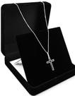 Corrente Cordão Prata 925 Masculina 70cm Pingente Crucifixo