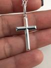 Corrente Cordão Prata Maciça 925 Bloco 70cm Crucifixo
