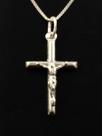 Corrente Cordão Prata Maciça 925 C/ Pingente Crucifixo 50cm