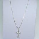 Corrente Cordão Veneziana 50cm 2.5mm Pingente Crucifixo Prata 925