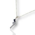 Corrente Cordão Veneziana 60cm Pingente Arma Prata