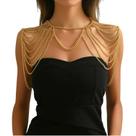Corrente corporal Gold Halter Metal Tassel para mulheres com 37 cm de comprimento Corrente corporal Gold Halter Metal Tassel para mulheres com 37 cm de comprimento