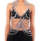 Corrente Corporal Grande De Strass E Cristal Para Fantasias De Halloween, Carnaval E Trajes De Rave Corrente Corporal Grande De Strass E Cristal Para Fantasias De Halloween, Carnaval E Trajes De Rave