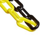 Corrente de barreira de plástico Mr. Chain preta/amarela 2 polegadas 30 m