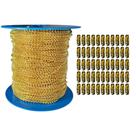 Corrente De Bolinha 2mm 10 Metros Dourada + 200 Fecho Canoa