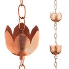 Corrente de chuva, sinos e copos decorativos de cobre marrgon com 90 cm de comprimento
