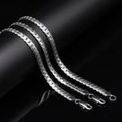 Corrente De Colar Prateada 5mm 20-60cm Design De Marca De Luxo Para Mulheres E Homens Joias De Moda