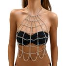 Corrente de malha oca prateada Body Harness para mulheres