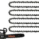 Corrente de motosserra de 14 polegadas com 52 elos de acionamento de 1,3 mm 3/8 LP Pitch, pacote com 4 Corrente de motosserra de 14 polegadas com 52 elos de acionamento de 1,3 mm 3/8 LP Pitch, pacote com 4