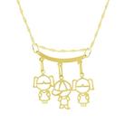 Corrente De Ouro 18k 750 Singapura 45cm Pingente Canga Três Filhos