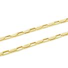 Corrente de ouro 18k Elos quadrados 60cm Larga
