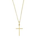 Corrente De Ouro 18k Feminina 45cm Colar Elo Português Pingente Cruz